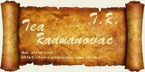 Tea Radmanovac vizit kartica